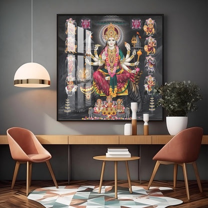 Goddess Durga Avatar Premium Acrylic Square Wall Art