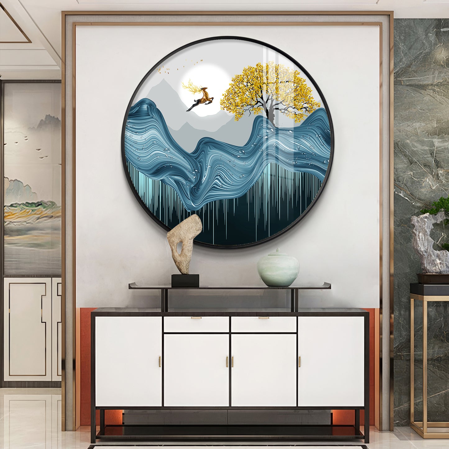 Echoes Of Nature Premium Acrylic Round Wall Art
