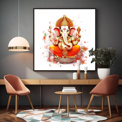 Shiv Putra Ganesh Premium Acrylic Square Wall Art