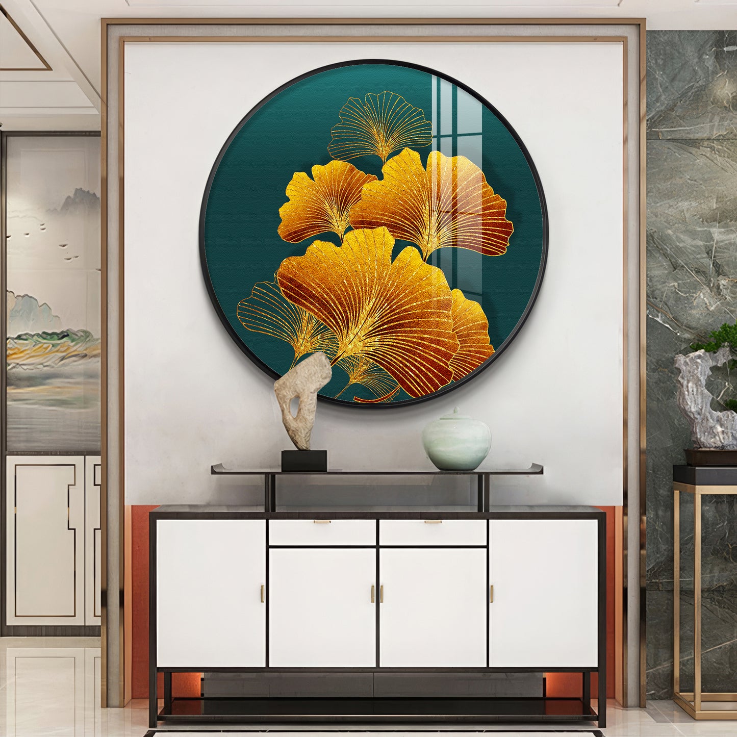 Sunlit Blossom Premium Acrylic Round Wall Art