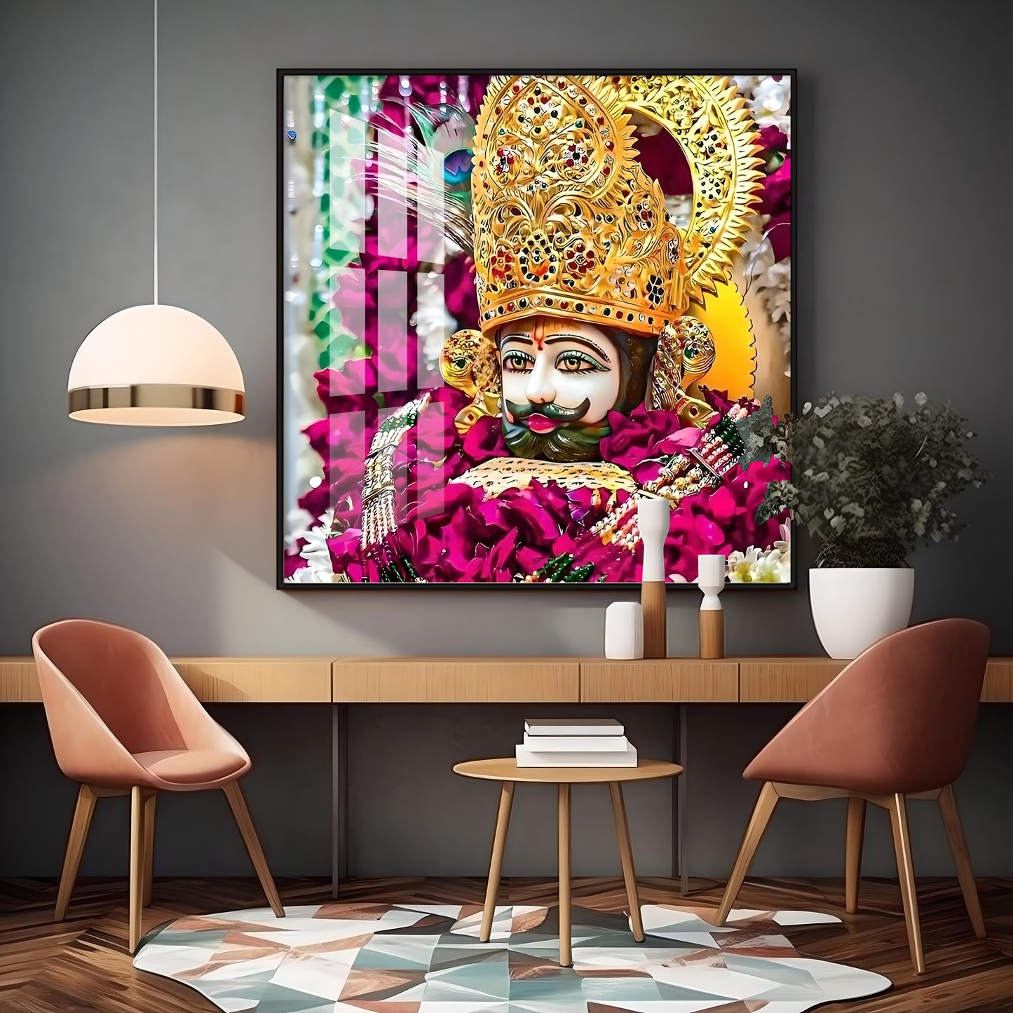 Teen Baand Dhaari Premium Acrylic Square Wall Art