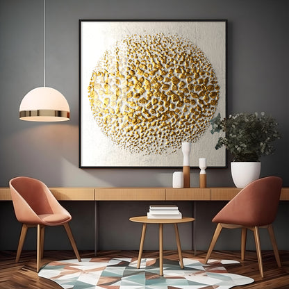 Golden Radiations Premium Acrylic Square Wall Art