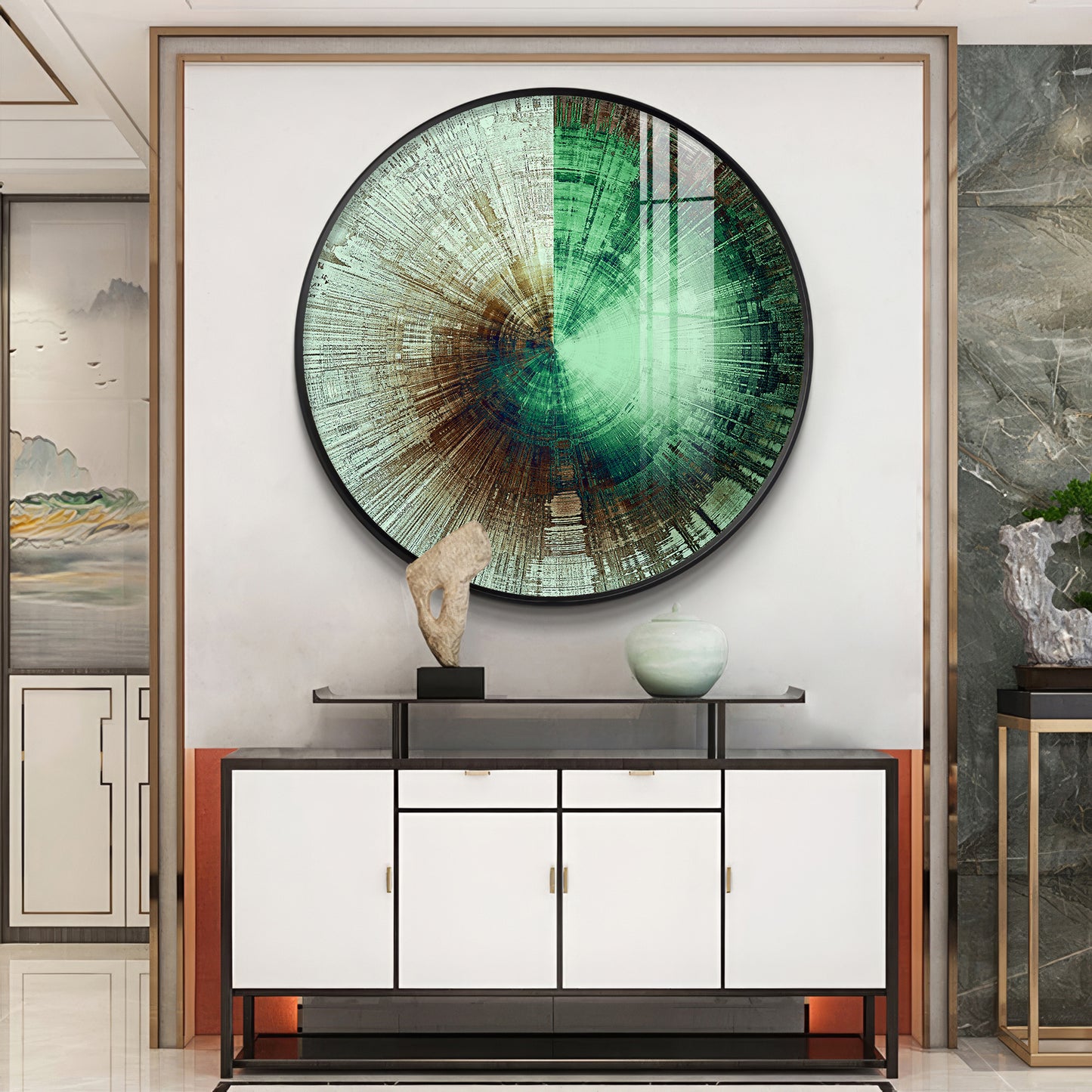 Sphere of Serenity Premium Acrylic Round Wall Art