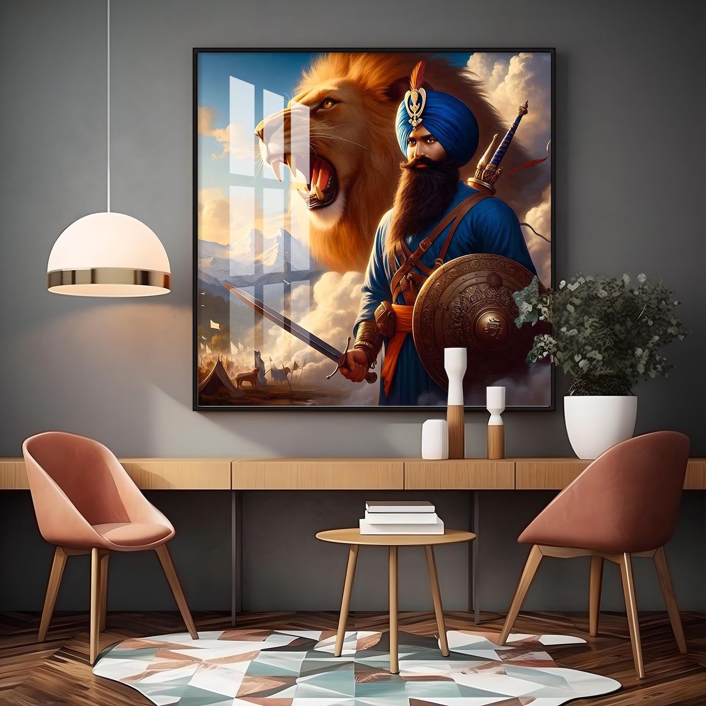 Turban Warrior Premium Acrylic Square Wall Art