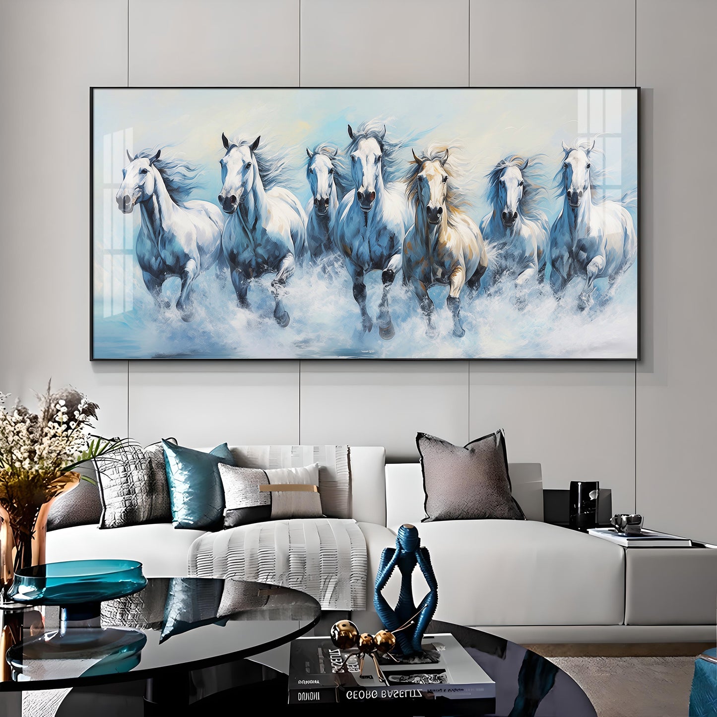 Fairytale Seven Horses Premium Acrylic Horizontal Wall Art