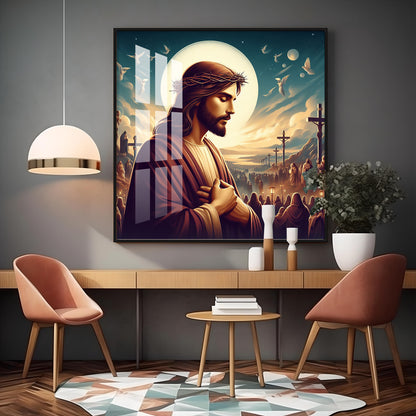 Jesus Christ Premium Acrylic Square Wall Art