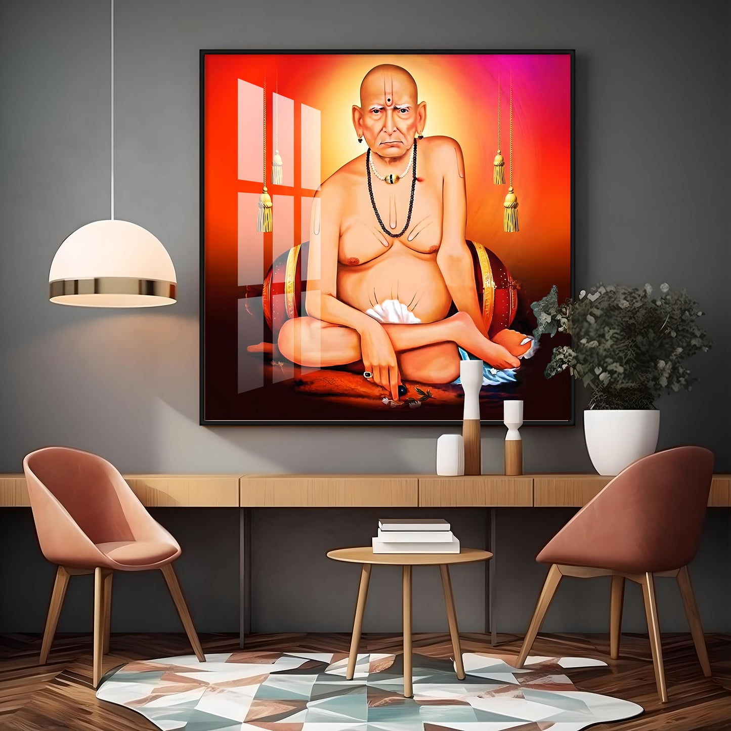 Swami of Akkalkot Premium Acrylic Square Wall Art