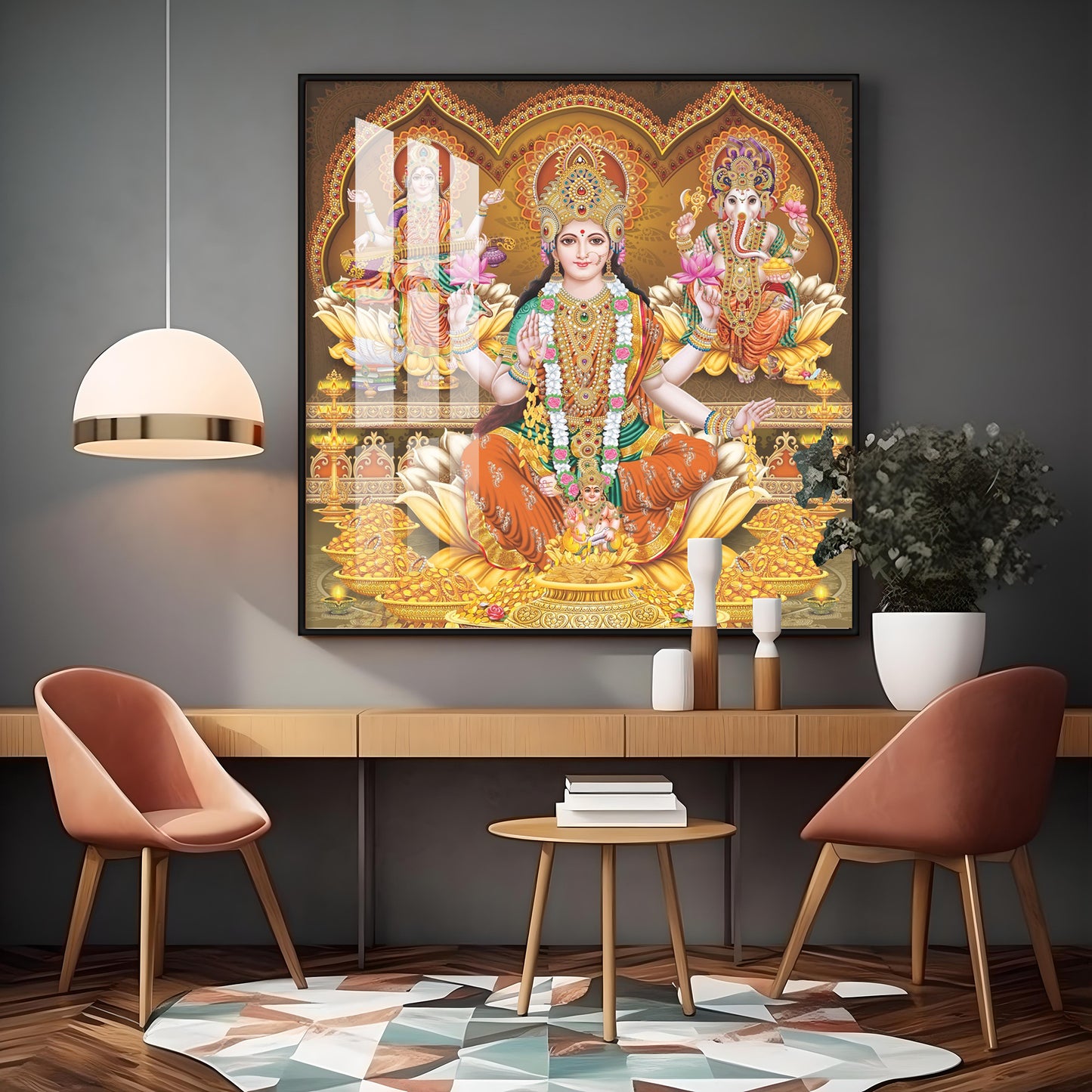 Spritual Deities Blessings Premium Acrylic Square Wall Art