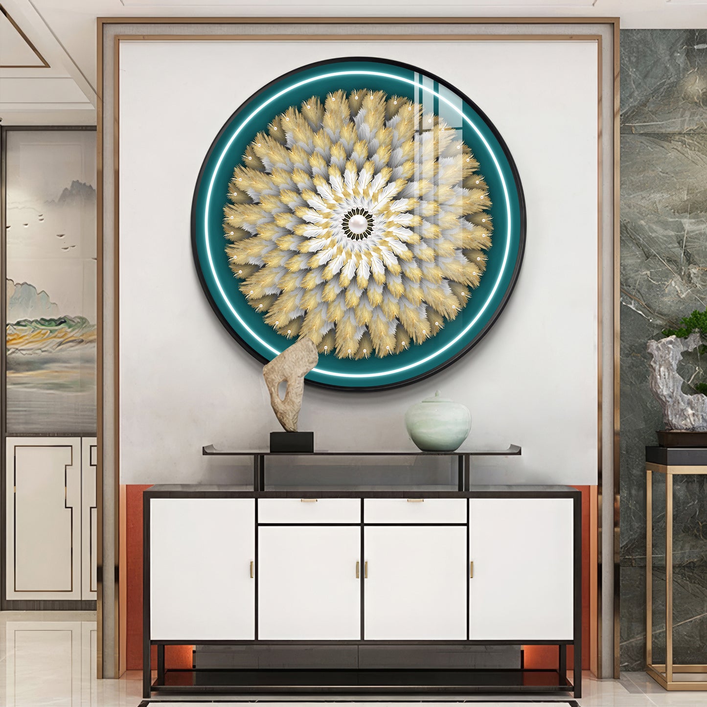 Majestic Whirl Premium Acrylic Round Wall Art