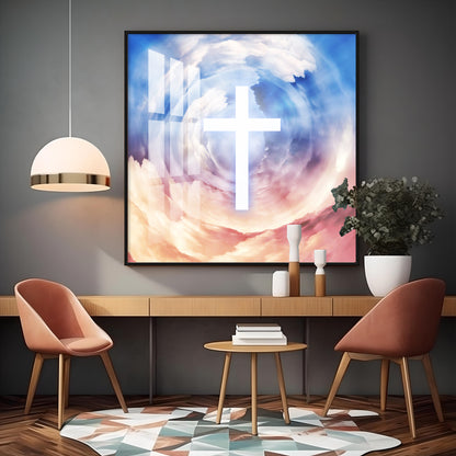 Jesus Cross Premium Acrylic Square Wall Art