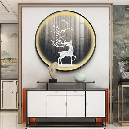 Enchanted Deer Premium Acrylic Round Wall Art