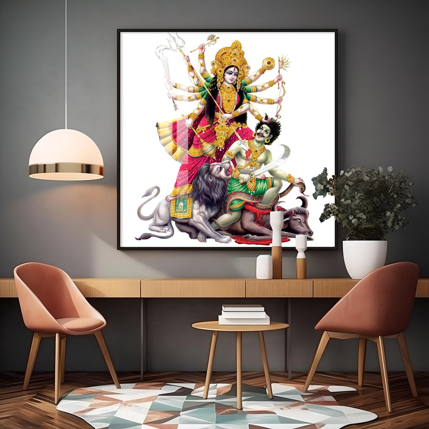 Mahishasuramardini Grace Premium Acrylic Square Wall Art