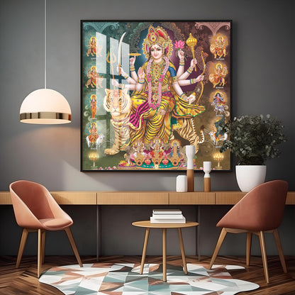 Goddess Durga Grace Premium Acrylic Square Wall Art