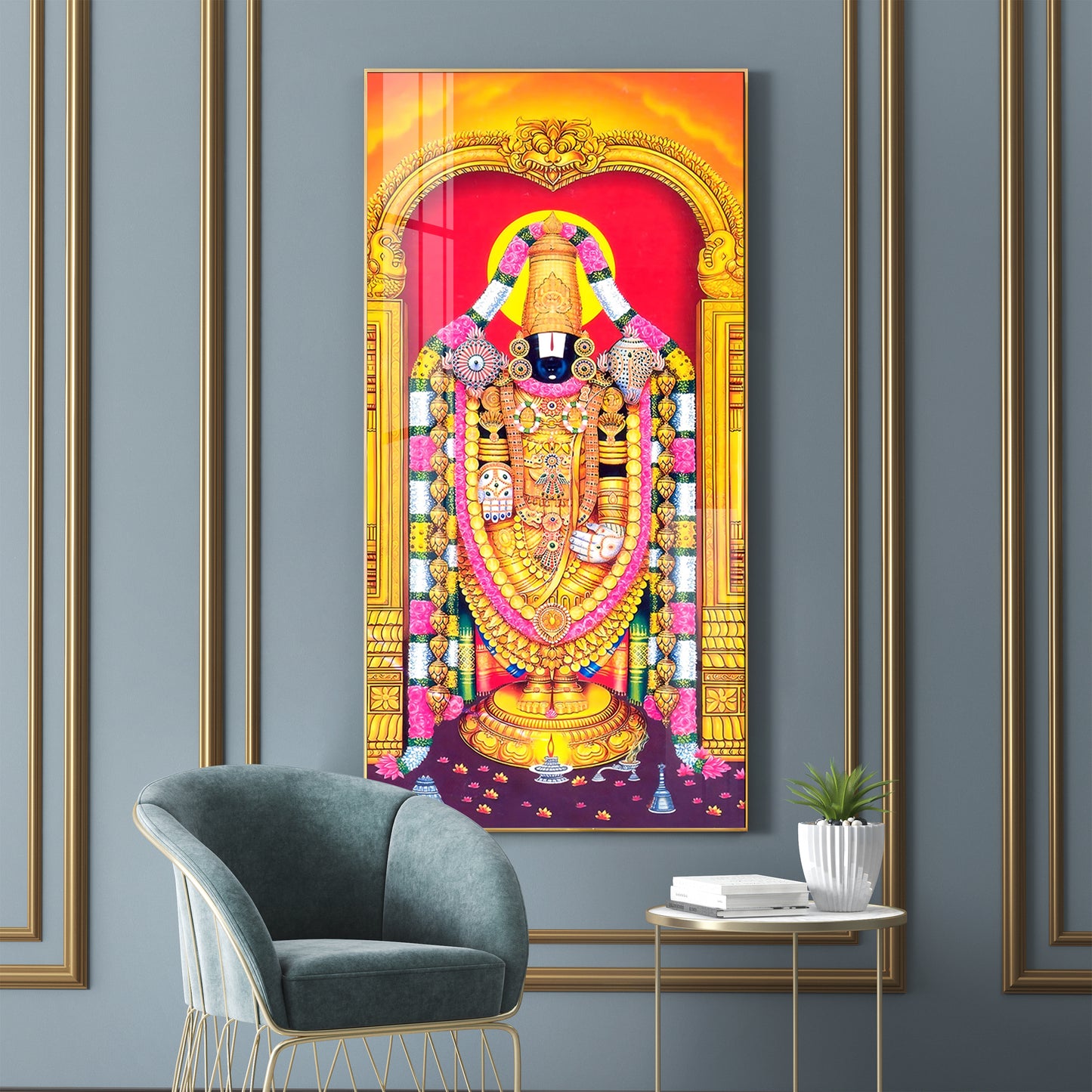 Tirupati Balaji Premium Acrylic Vertical Wall Art