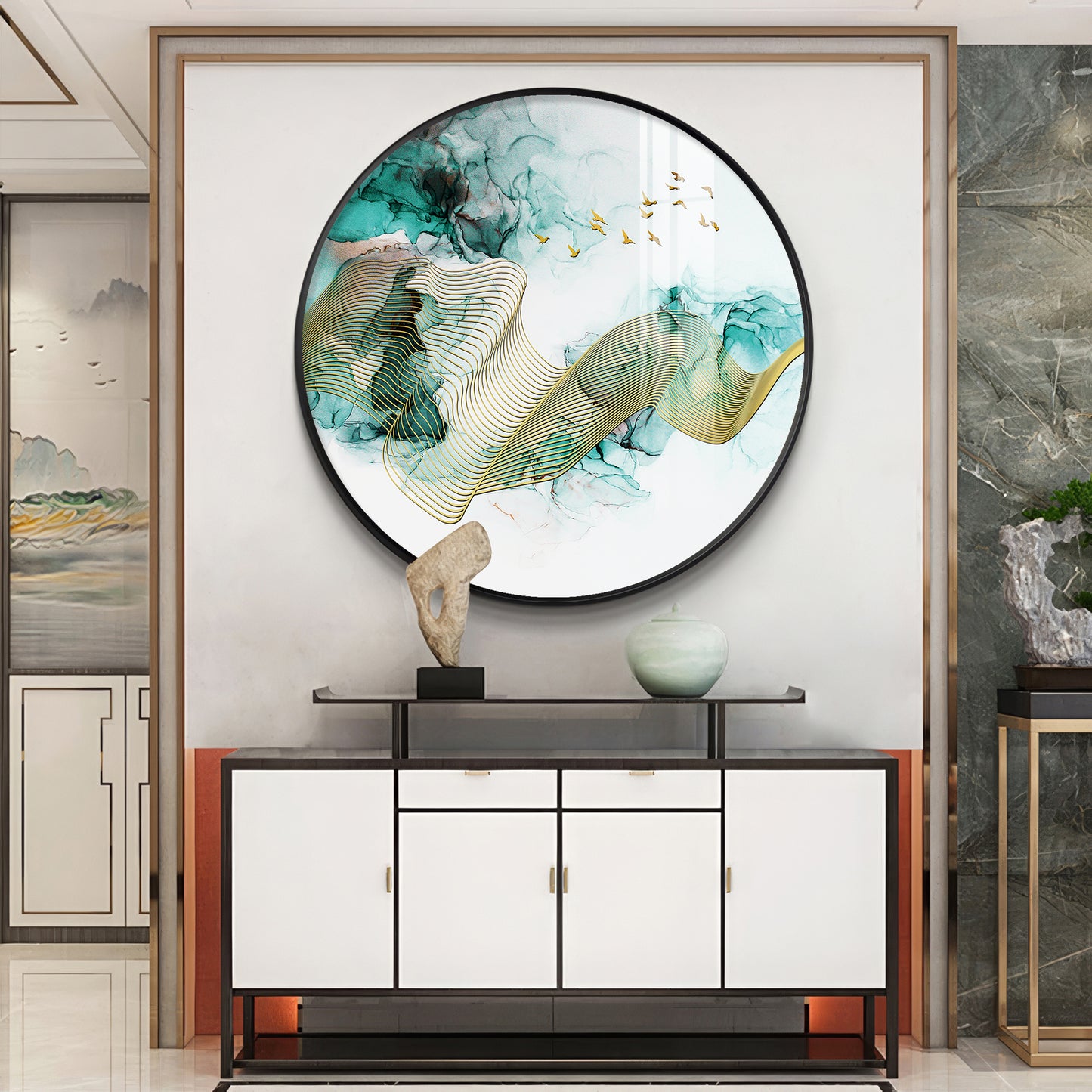 Gilded Vision Premium Acrylic Round Wall Art