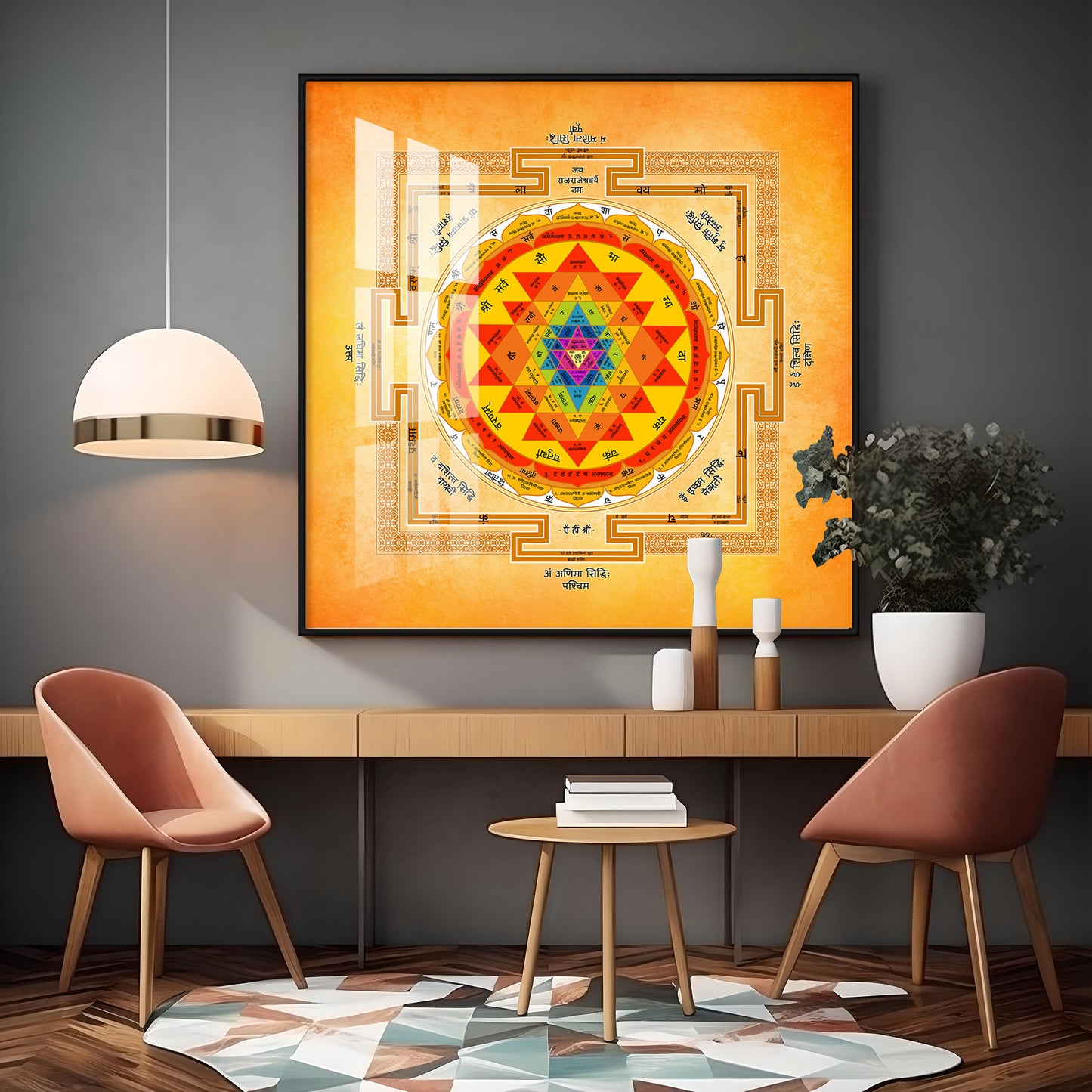 Shree Yantra Premium Acrylic Square Wall Art