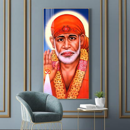 Jai Shree Sai Premium Acrylic Vertical Wall Art