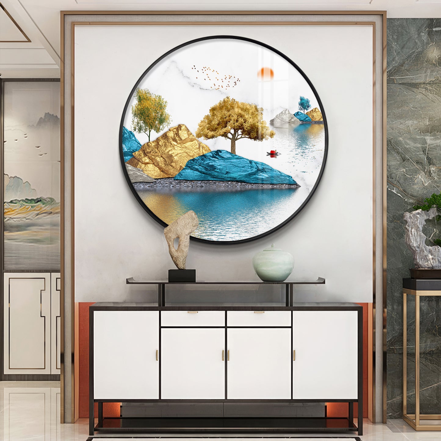 Lakebound Ascent Premium Acrylic Round Wall Art