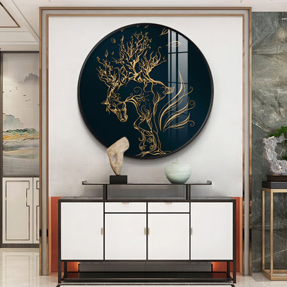 Golden Halo Premium Acrylic Round Wall Art