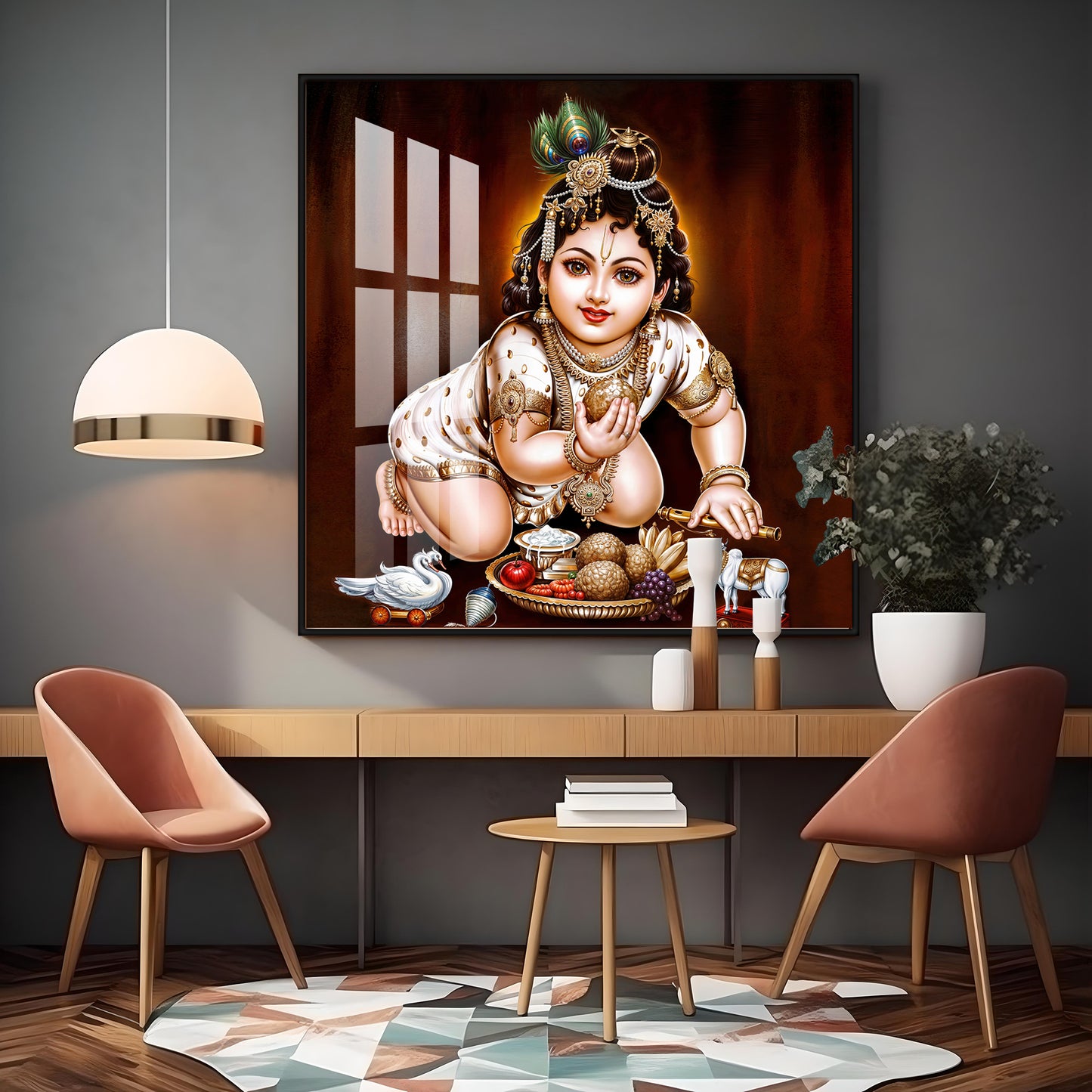 Bal Gopal Premium Acrylic Square Wall Art