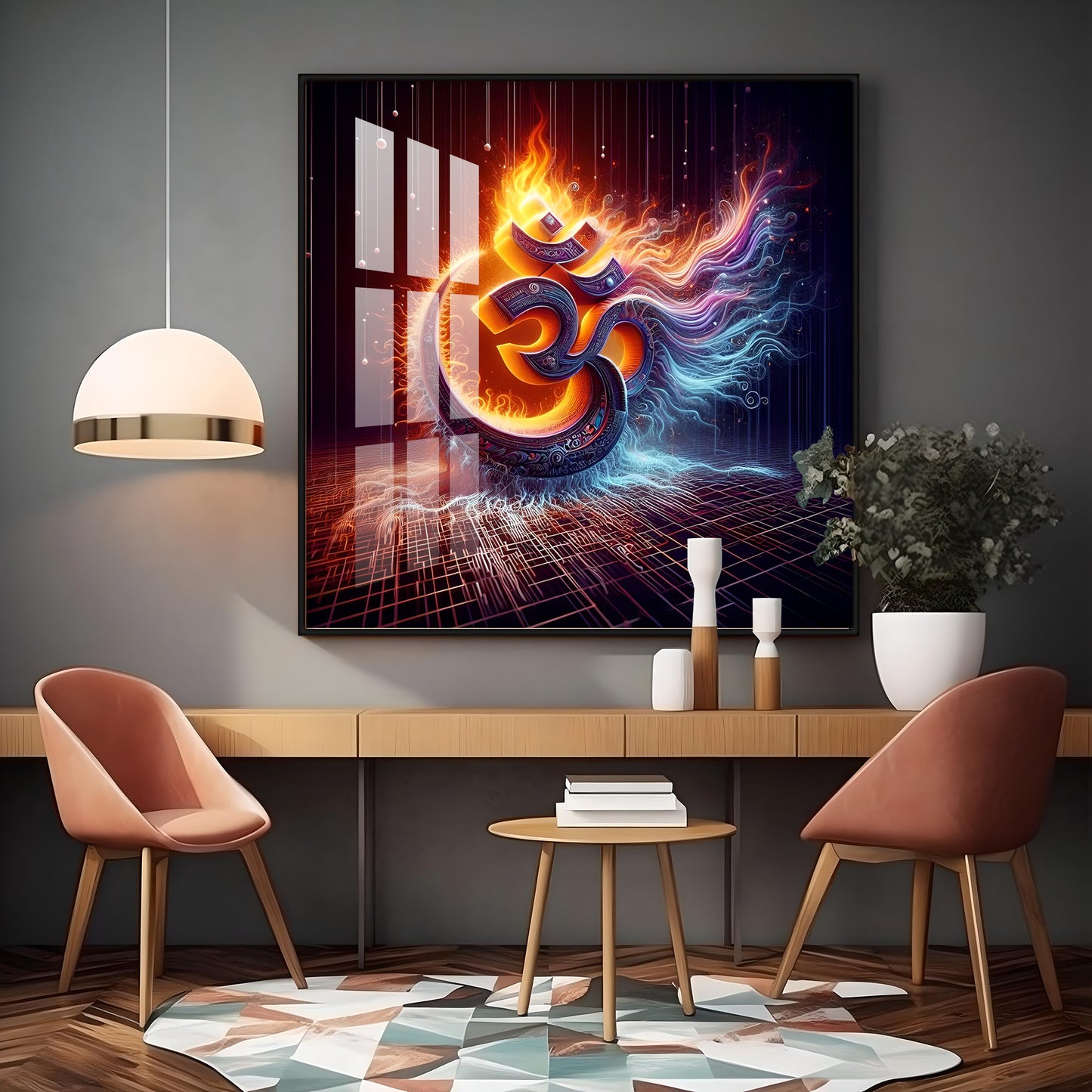 Divine Om Mural Premium Acrylic Square Wall Art