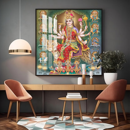 Goddess Durga Premium Acrylic Square Wall Art