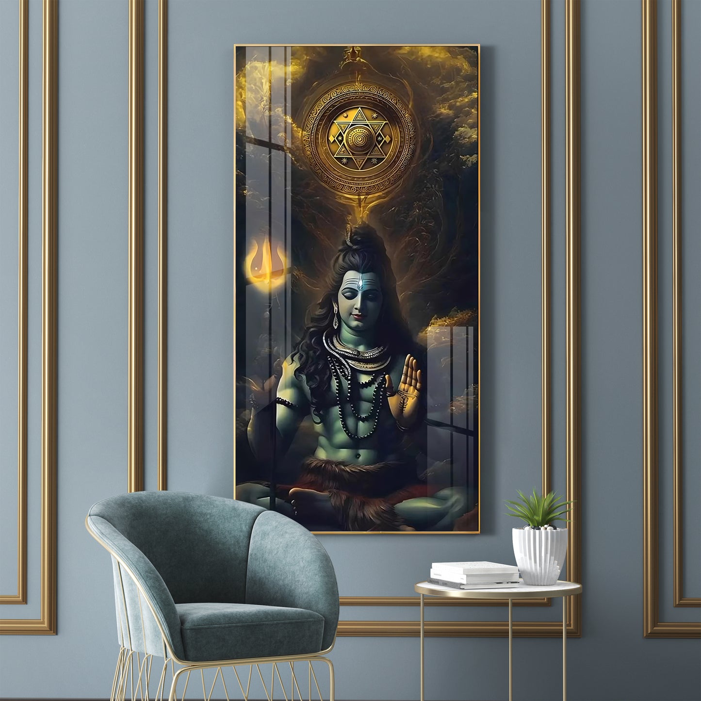 Shiv Saadhna Premium Acrylic Vertical Wall Art