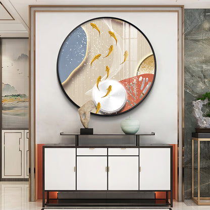 Aqua Whirl Premium Acrylic Round Wall Art