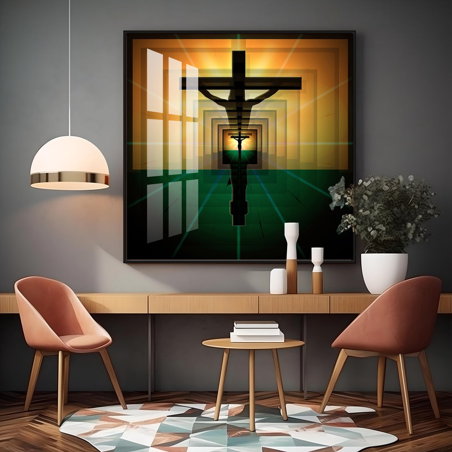 The Jesus Cross Premium Acrylic Square Wall Art