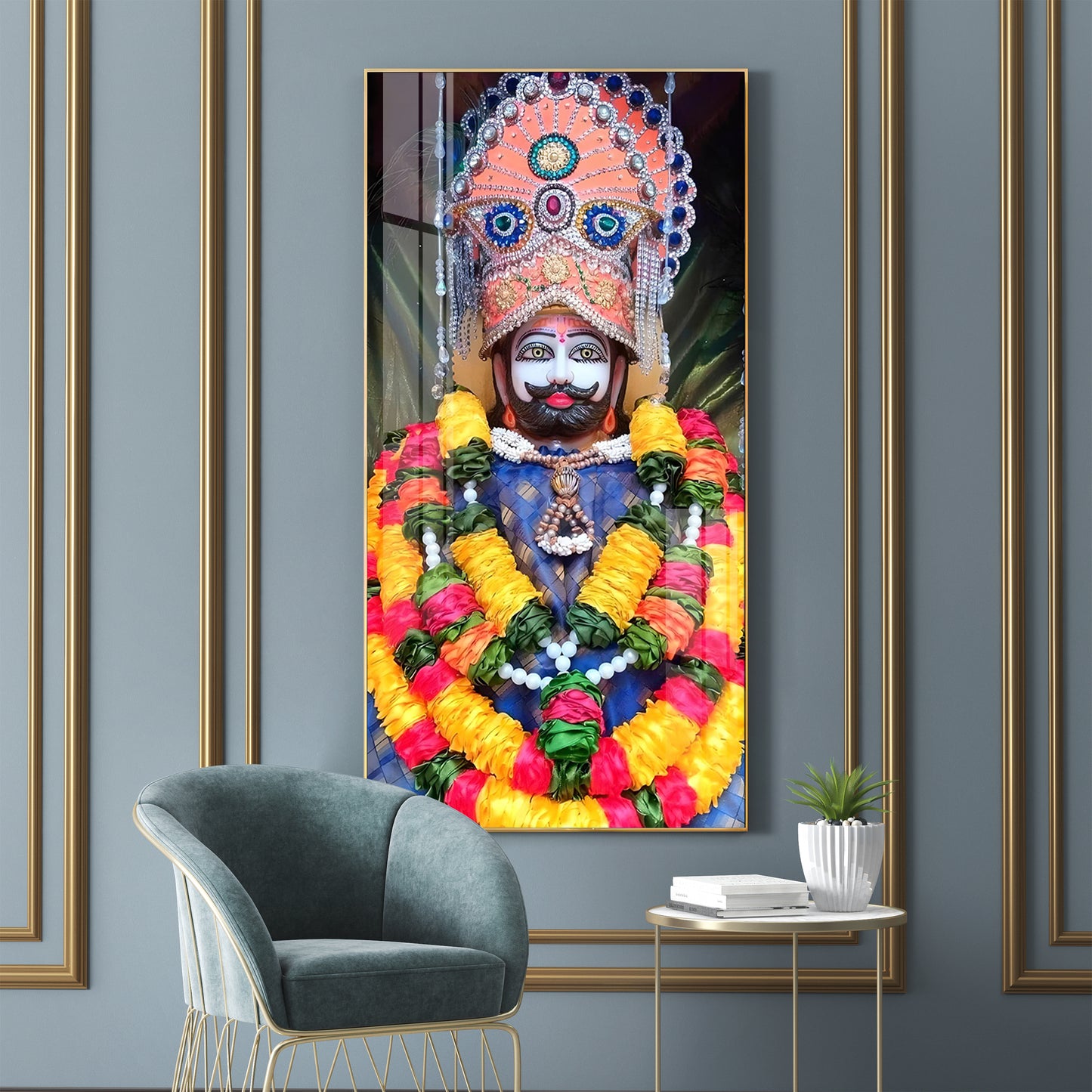 Khatu Shyam Baba Premium Acrylic Vertical Wall Art