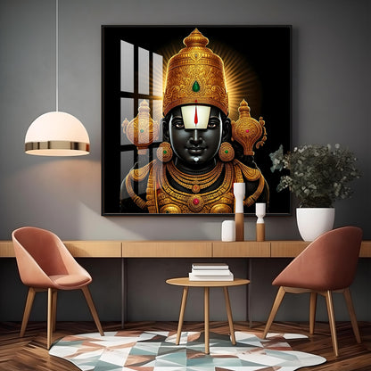 Ethereal Lord Venkateswara Swami Premium Acrylic Square Wall Art