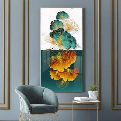 Simple Ginkgo Leaf Light Luxury Premium Acrylic Vertical Wall Art