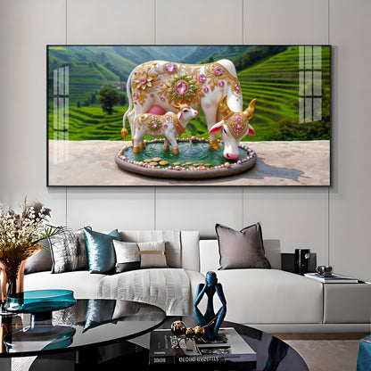 Holy Kamdhenu Premium Acrylic Horizontal Wall Art