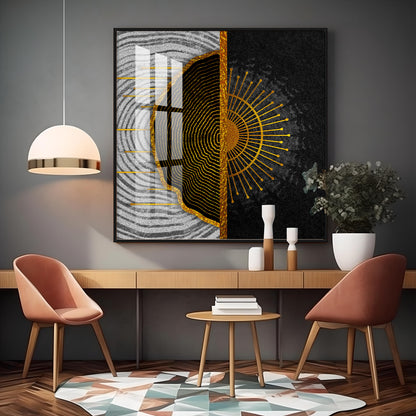 Abstract Wood Grain Mural Premium Acrylic Square Wall Art