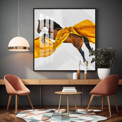 Galloping Horse Premium Square Wall Art