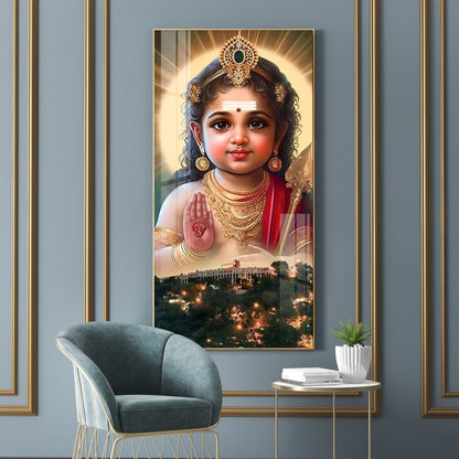 Lord Muruga Premium Acrylic Vertical Wall Art