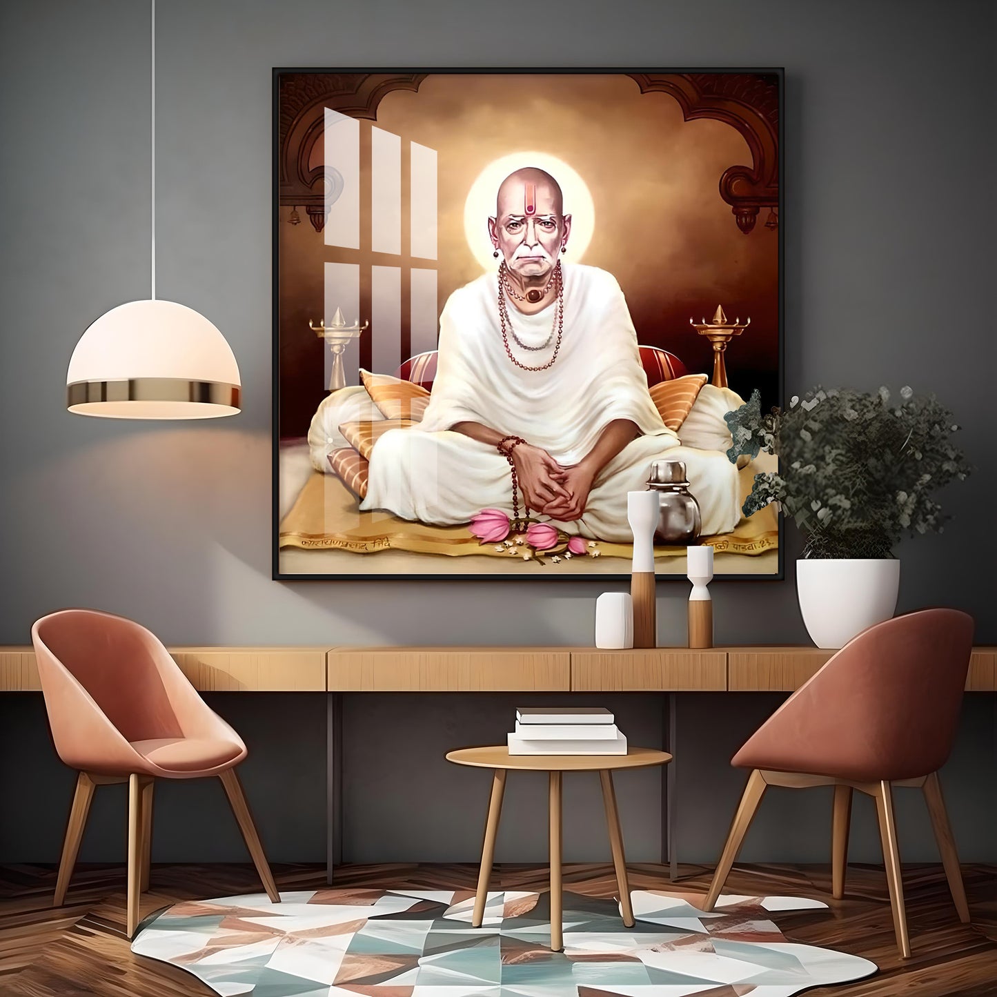 Shri Swami Samarth Maharaj Premium Acrylic Square Wall Art