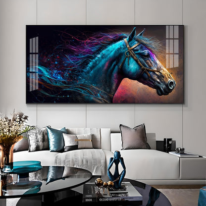 Neon Horse Premium Acrylic Horizontal Wall Art