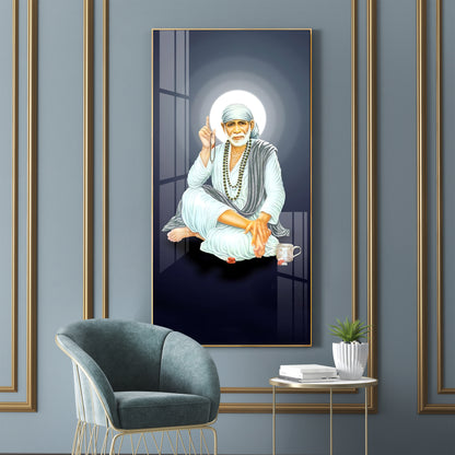 Om Sai Premium Acrylic Vertical Wall Art