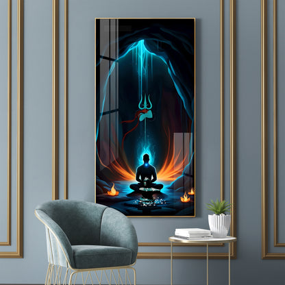 Jai Mahakal Premium Acrylic Vertical Wall Art