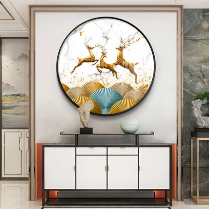 Enchanted Deer Premium Acrylic Round Wall Art