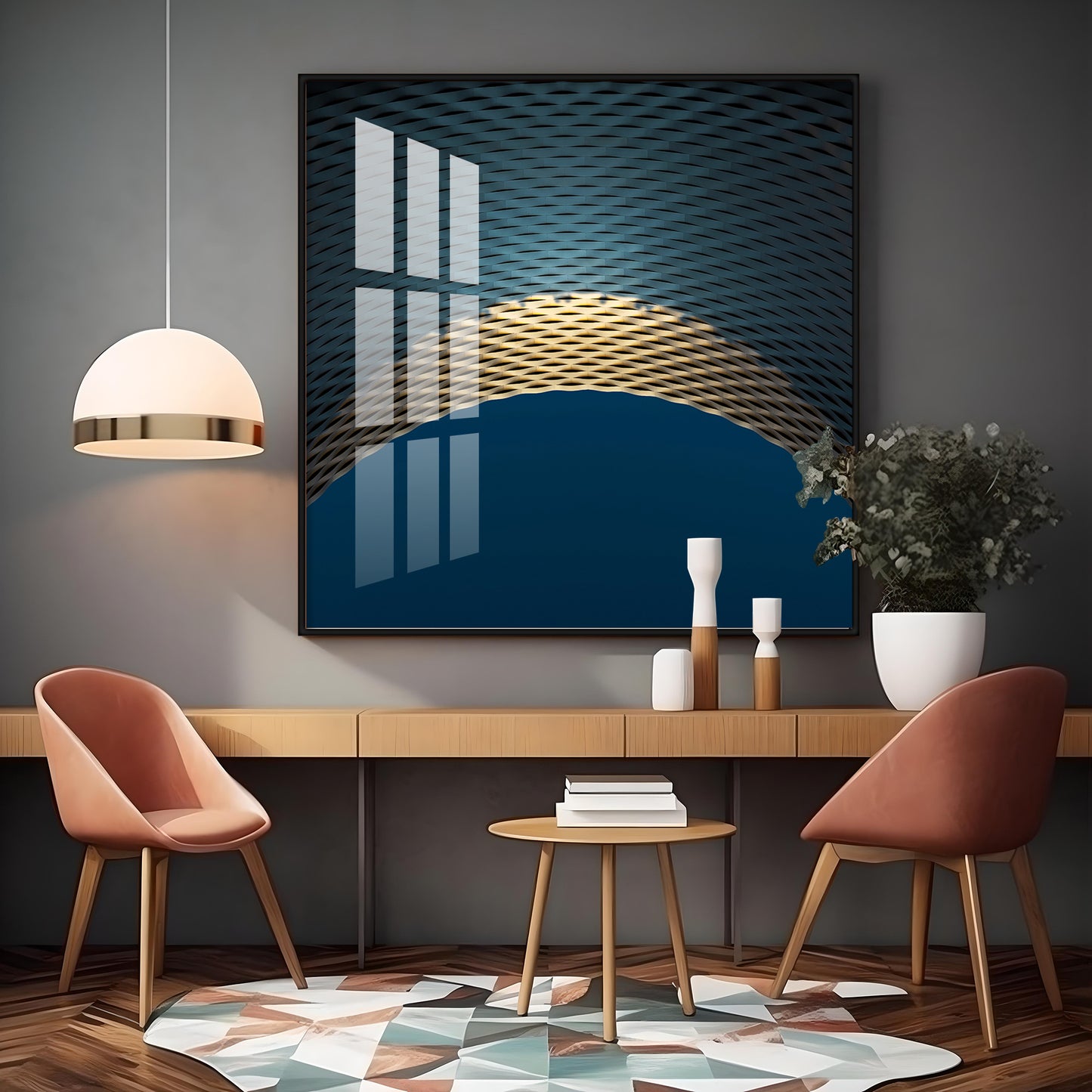 Between The Blues Premium Acrylic Square Wall Art