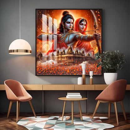 Ram and Sita Premium Acrylic Square Wall Art