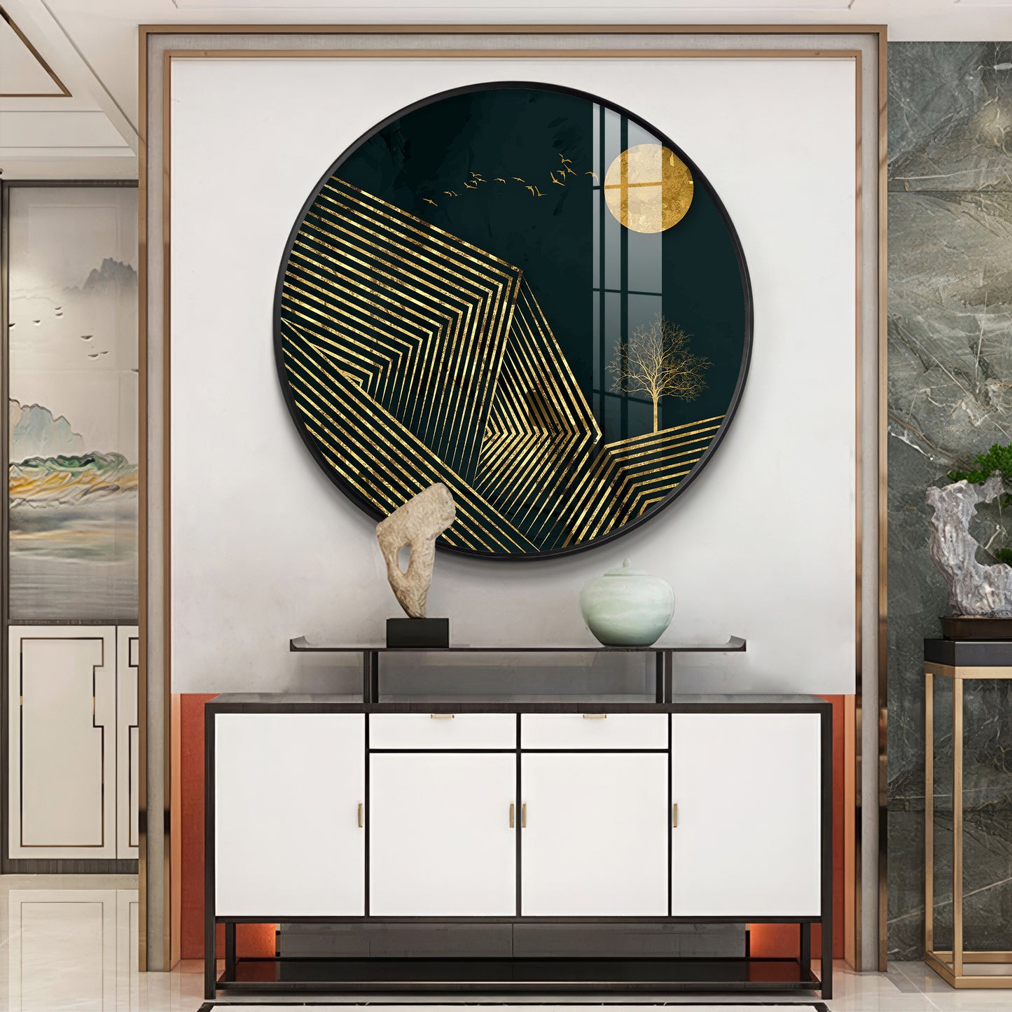 Obsidian Luxe Premium Acrylic Round Wall Art