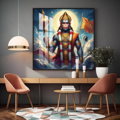 Jai Bajrang Bali Premium Acrylic Square Wall Art