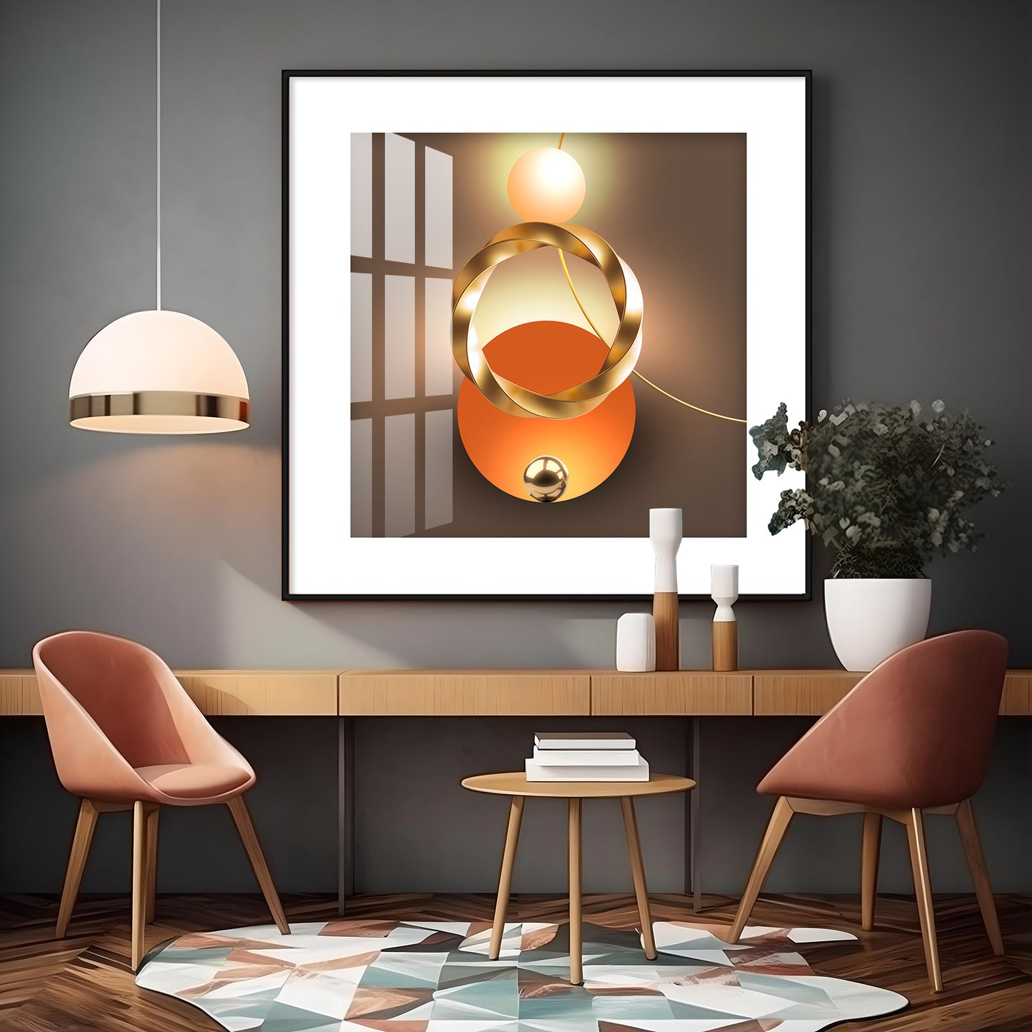 Light And Shadow Premium Acrylic Square Wall Art