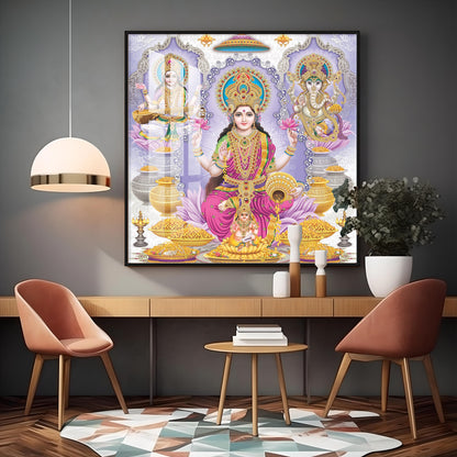 Maa Laxmi Deity Premium Acrylic Square Wall Art