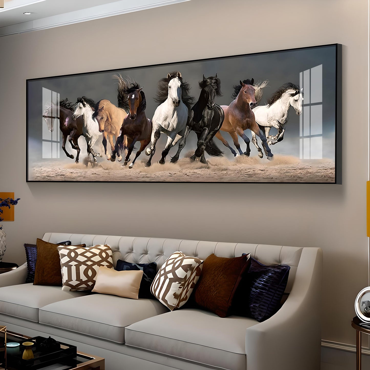 Running Horses Premium Acrylic Horizontal Wall Art