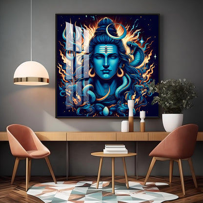 Lord Mahadev Shiva Premium Acrylic Square Wall Art