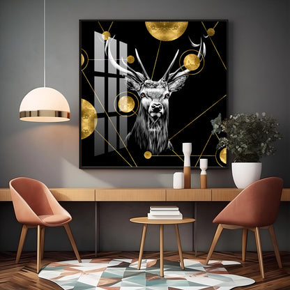 Light Luxury Elk Abstract Art Living Room Premium Acrylic Square Wall Art